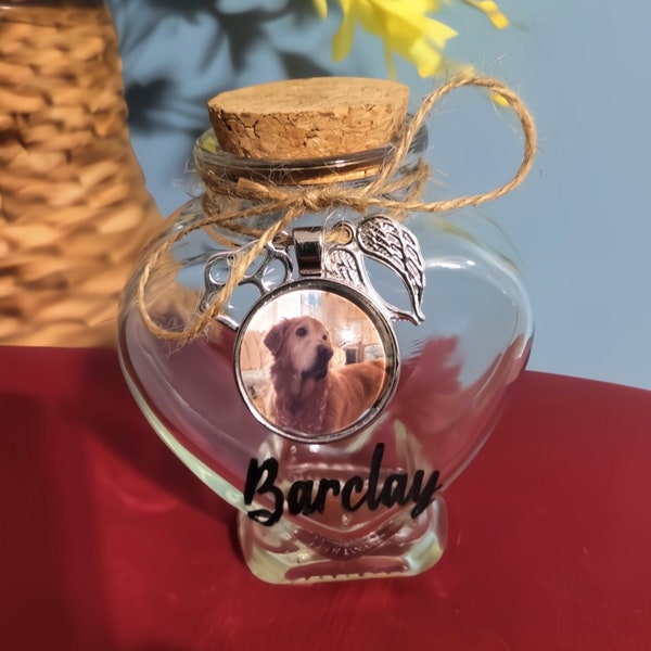 Pet fur Memorial Keepsake Jar for Hair - Cat fur Memorial - Dog Memorial - loss of Pet remembrance - Pet fur Keepsake - Fur urn Memorial