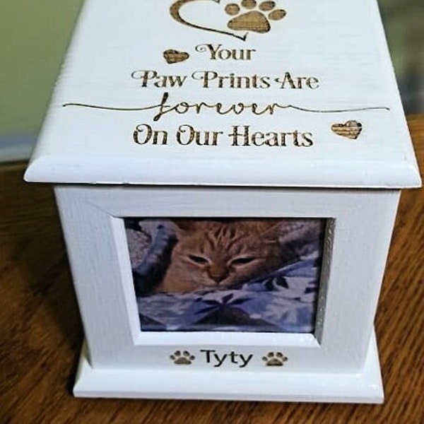 Pet Memorial Urn voor Crematie As Bont Aandenken met Foto's - Cat Urn Dog Urn - Pet Urn Memorial Box - Pet Crematie