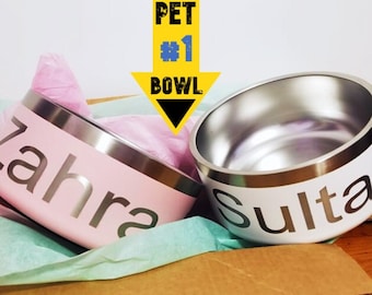 Dog Bowl Personalized Design | SMALL or Large Dog Bowls- Stainless Steel Laser Engraved Custom Dogfood