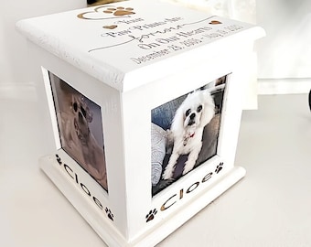 Urn for Dog | Pet urn for Cat | pet keepsake with picture | Pet Memorial Photo Frame | Custom Urn for dogs | pet urn for cats