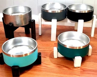 Yeti Raised Dog Bowl Stand | Premium Wood Finish | Boomer Rtic Custom Sizing Available