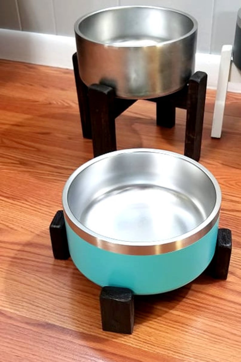 Yeti Raised Dog Bowl Stand Premium Wood Finish Boomer Rtic Etsy