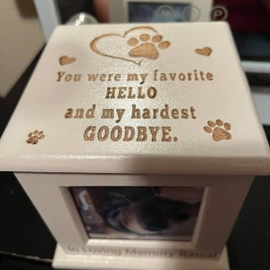 Pet Urn Memorial , Cat Dog Cremation box Small Pet Urn , Pet Loss Forever Gift Urn for Cat