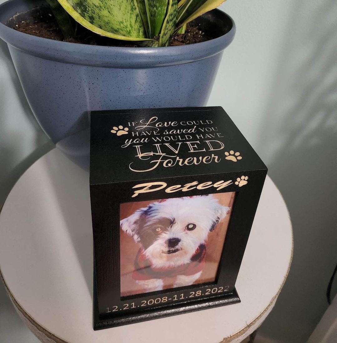 Handcrafted Pet Memorial Box Keepsake Urn for Dogs, Cat Memorial Box