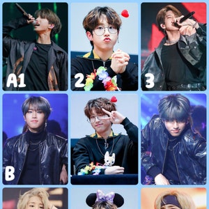 Han Jisung (Bluesung) Adesivo fidanzato Fotocard - Scegli i tuoi pezzi Sacchetto regalo Stray Kids Selca Selfie Bias capelli blu