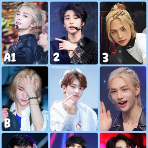 Cartões fotográficos adesivos Hyunjin Long Hair Boyfriend - Escolha suas próprias peças Stray Kids Selca Selfie Bias