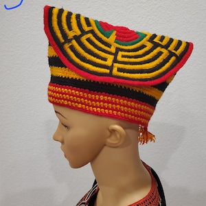 Bamenda Toghu hat, Traditional hat, African Multi color hats