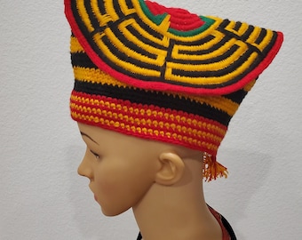 Bamenda Toghu hat, Traditional hat, African Multi color hats
