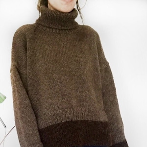 KNITTING PATTERN, Beginner Friendly Turtle Neck Sweater Pattern