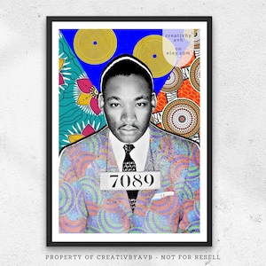 Martin Luther King Colourful Portrait Art | Black Art | Wall Art | MLK Artwork | African Art | Halftone Art