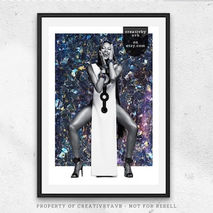 Noami Campbell Portrait Art | Custom Portrait | Black Woman Art | Wall Art | Naomi Campbell Artwork | Physical Print