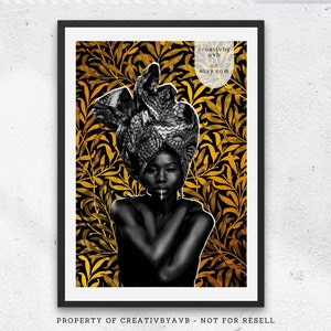 African Art | Black Art print poster | Black woman | Aesthetics | Wall Print | African American art