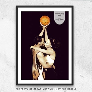 Liebe & Basketball Kunst | Afroamerikaner | Halbton Kunst | 90er Jahre Filme | Schwarze Kunst | Schwarz Amerikanische Kunst | Quincy und Monica | Schwarze Filme