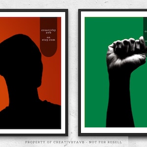 African Art | Black Art print poster | Black woman | Aesthetics | Wall Print | African American art | African Painting [2 Print Set]