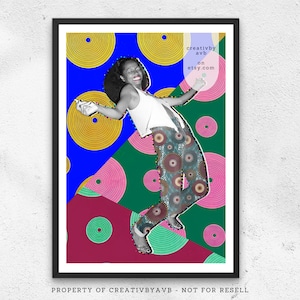 Diana Ross Colourful Portrait Art | Black Woman Art | Wall Art | Diana Ross Artwork | African Art | Halftone Art