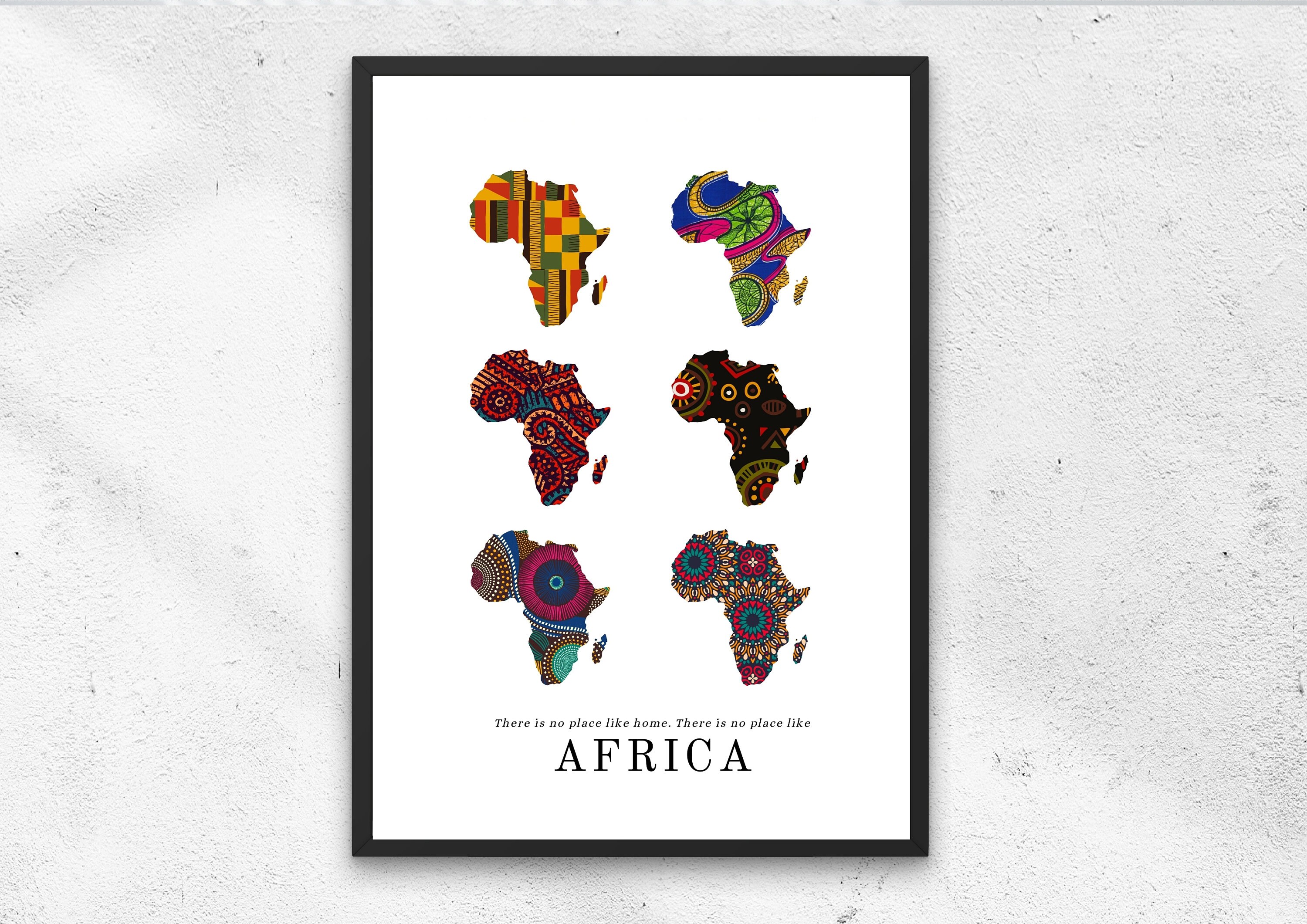 African Map Wall Art Kente Africa Wall Art Africa Map Etsy Australia