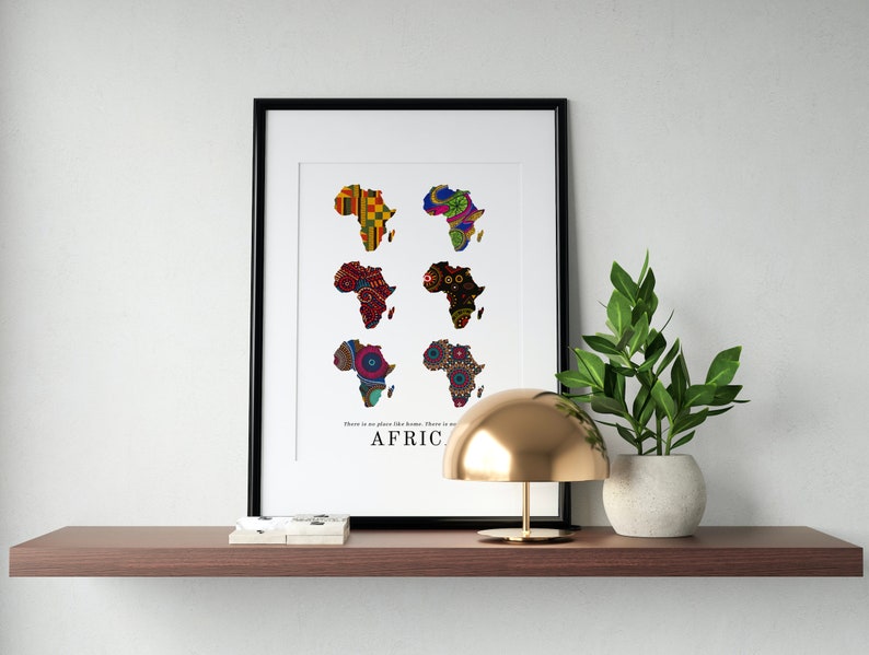 African Map Wall Art Kente Africa Wall Art Africa Map Etsy Australia