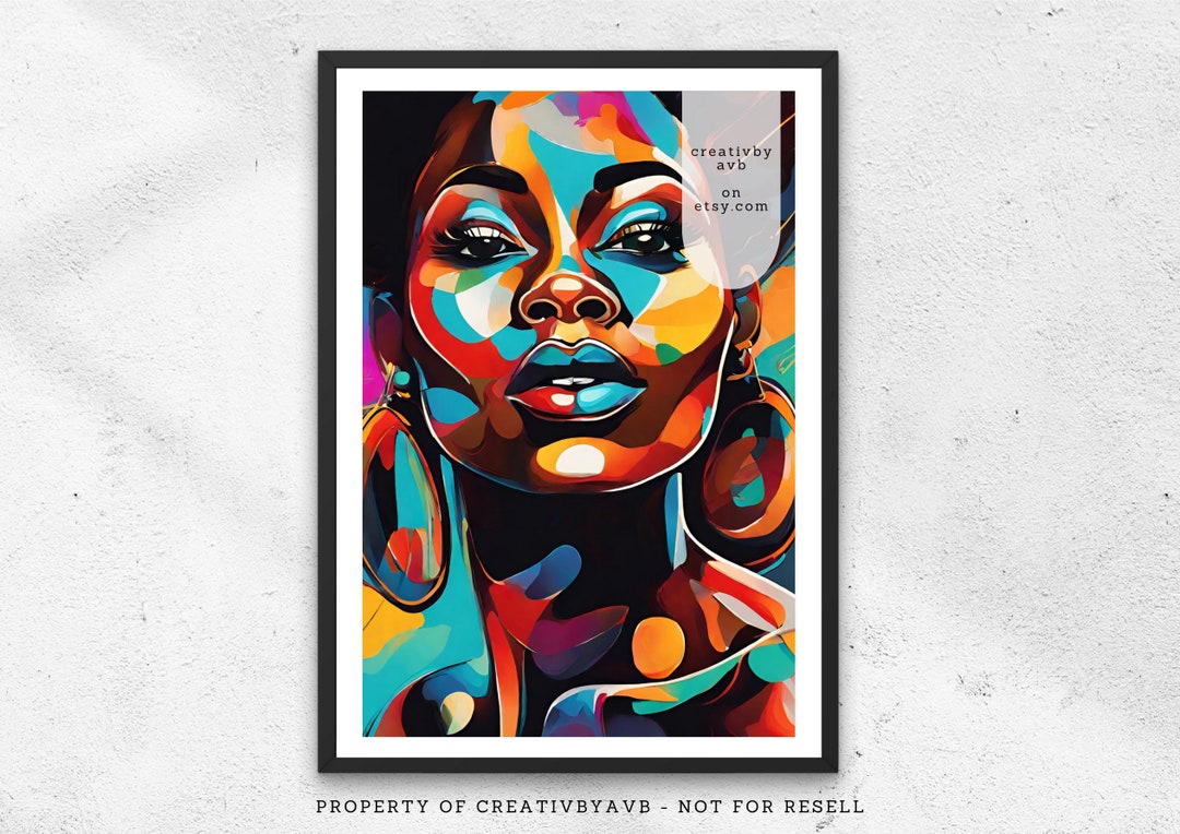 Black Woman Art Wall Art Black Art Print African Art Aesthetics Wall