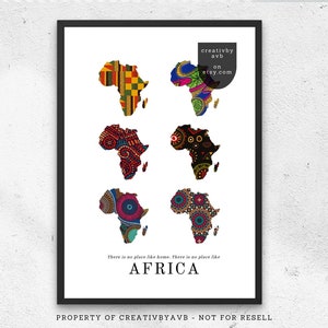 African Map Wall Art | Kente Africa Wall Art | Africa Map | African Wall Art | African Fabric Art | Ankara Wall Art