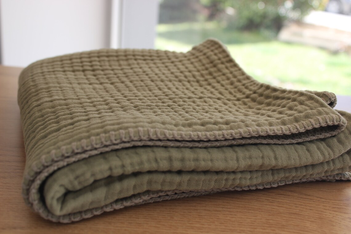 Dreamy Olive Green Blanket Etsy