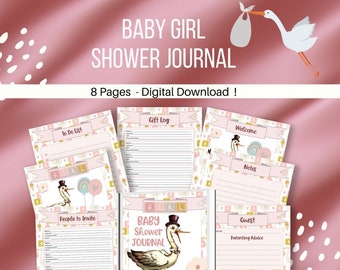 Baby Girl Shower Journal Printable | Baby Girl Shower Planner