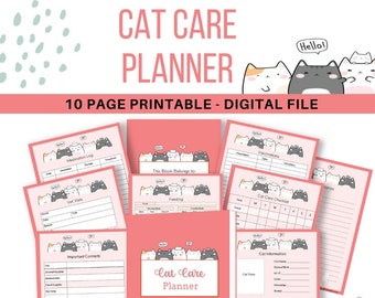 Cat Care Planner | Cat Care Printable  | Instant Download!