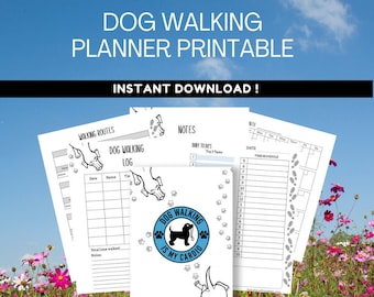 Dog Walking Planner Printable | Dog Walker Log Book | Dog Walking is my Cardio