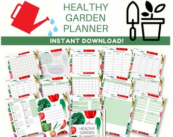 Healthy Garden Planner Printable | Garden Planner Notebook | Garden Planner Download