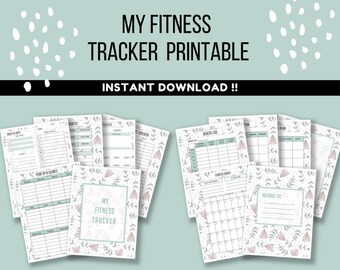 My Fitness Tracker | Health Planner Printable | Floral Printable