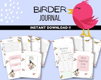 Birder Journal | Birder Printable | Bird Watching Log Book | Instant Download!
