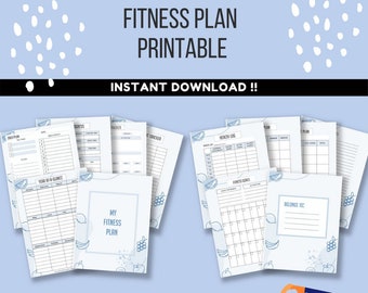 My Fitness Plan | Health Planner Printable |  Health & Fitness Printable