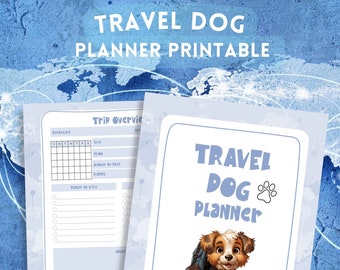 Travel Dog Planner, Travel with Your Dog Printable, Pet Travel Journal, Instant Download!