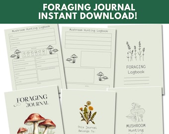 Foraging Journal, Mushroom Hunting, Herbal Healing, Herb Hunting, Back to Nature, Instant Download!