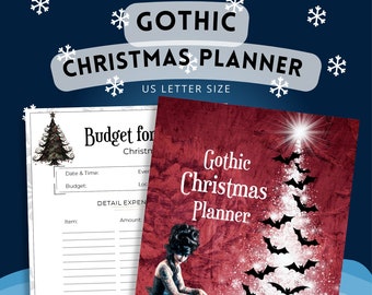 Gothic Christmas Planner, Christmas Printable, Goth Christmas Journal, Instant Download!