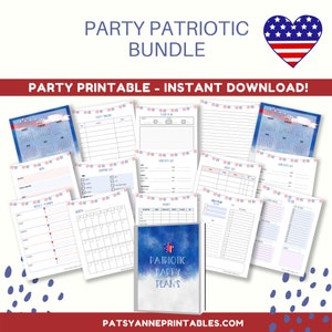 Patriotic Party Plans Bundle | Patriotic Printable | Instant Download!