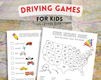 Driving Games for Kids, Road Trip Printables, Instant Download!