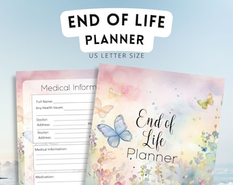 End of Life Planner Printable, Final Wishes, Last Will, Funeral Planner, Beneficiary Info, Estate Planning Binder, Will Preparation