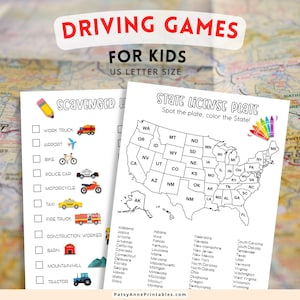 Driving Games for Kids, Road Trip Printables, Instant Download!