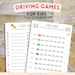 Driving Games for Kids, Road Trip Printables, Instant Download! - Etsy