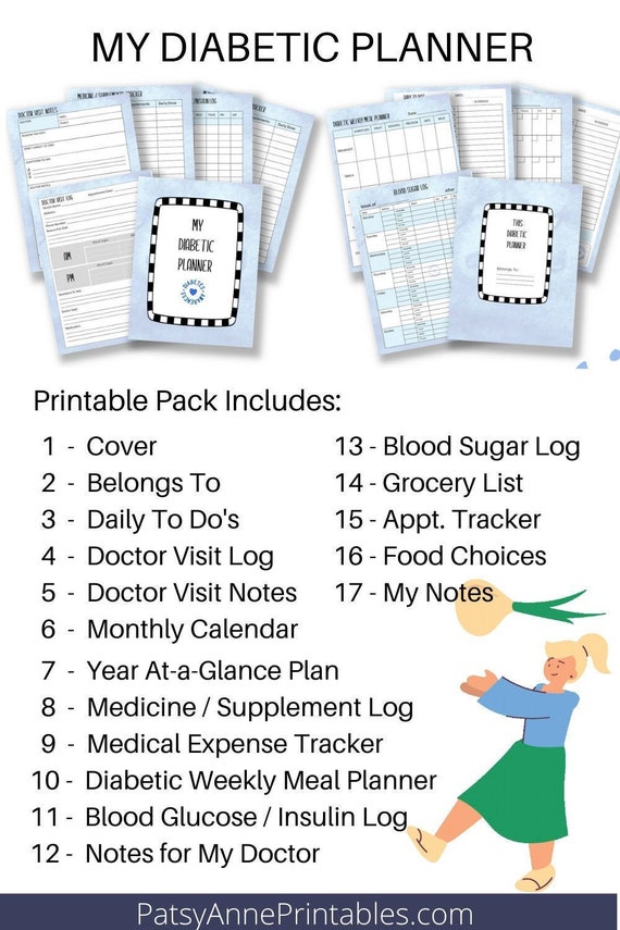 My Diabetic Planner Diabetic Planner Printable Diabetes Etsy