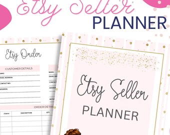 Etsy Seller Planner Printable, Pink Undated Calendar, Instant Download!
