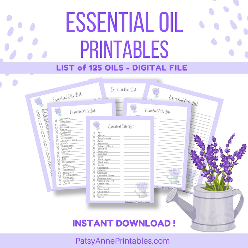 Printable Essential Oil Journal Essential Oil Inventory Tracker