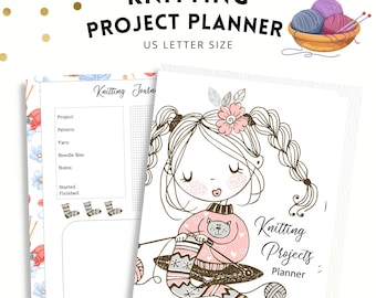Knitting Project Planner Printable, DIY Craft Ideas, I Love Knitting, Instant Download!