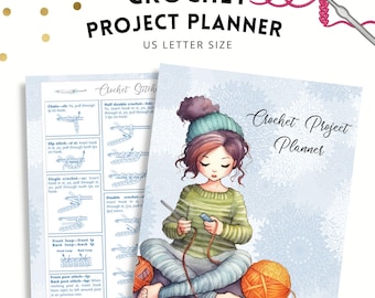 Crochet Project Planner Printable, DIY Craft Ideas, I Love Crochet, Instant Download!