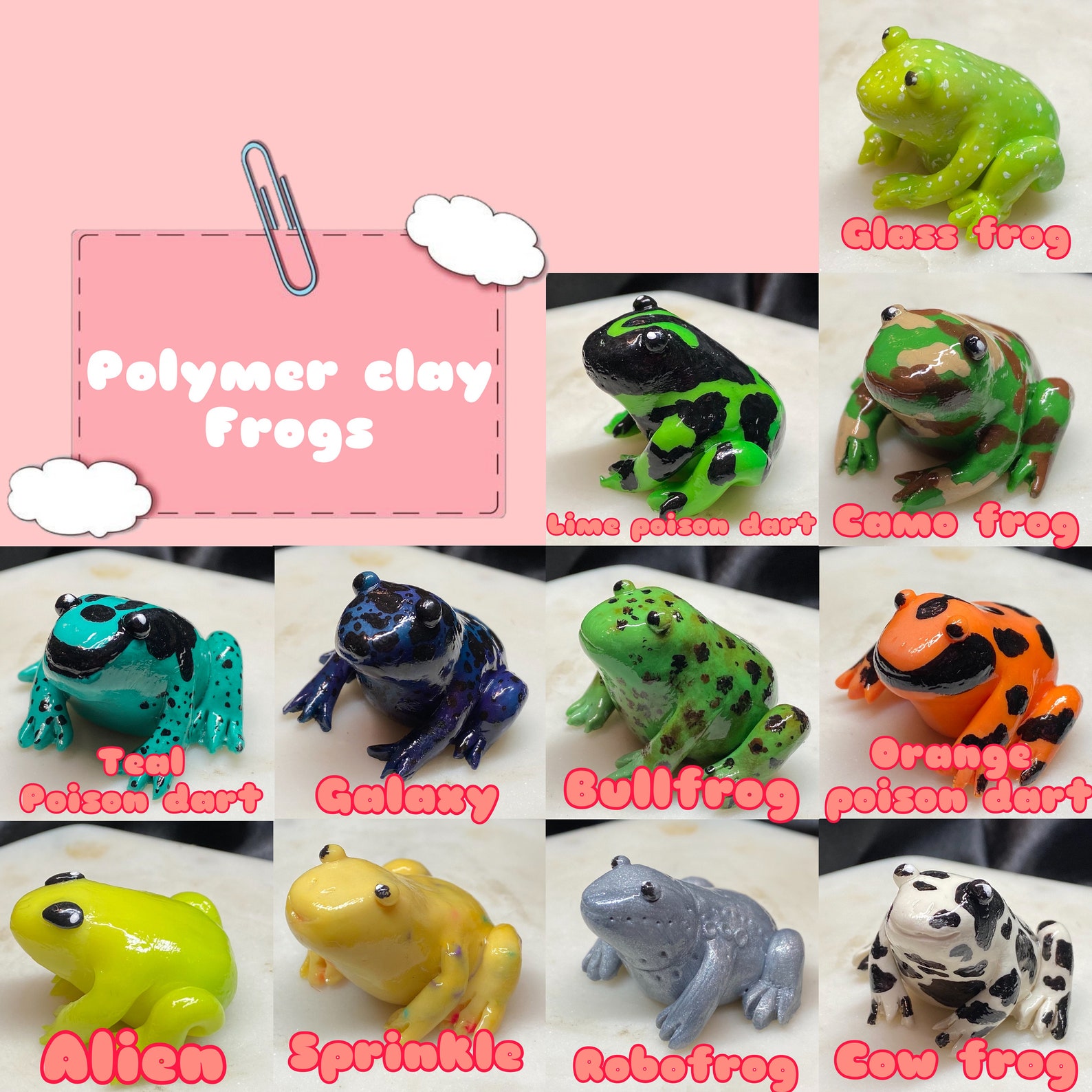 Polymer Clay Frogs Etsy