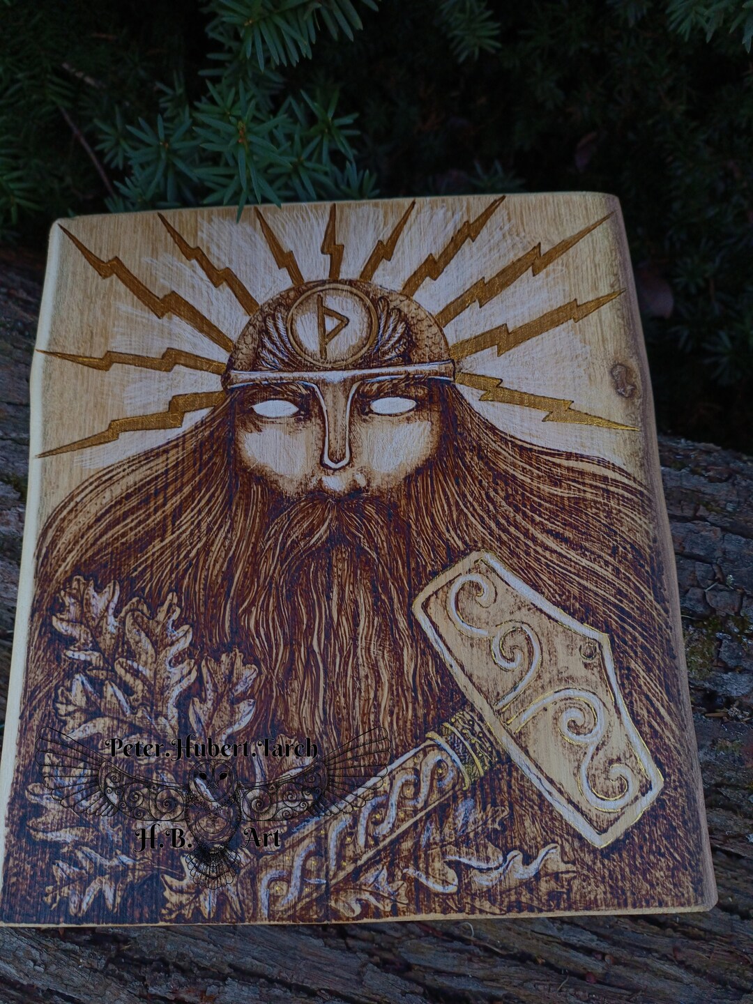 THOR Wooden Image of the God Thor-donar-taranus Pyrography Art - Etsy