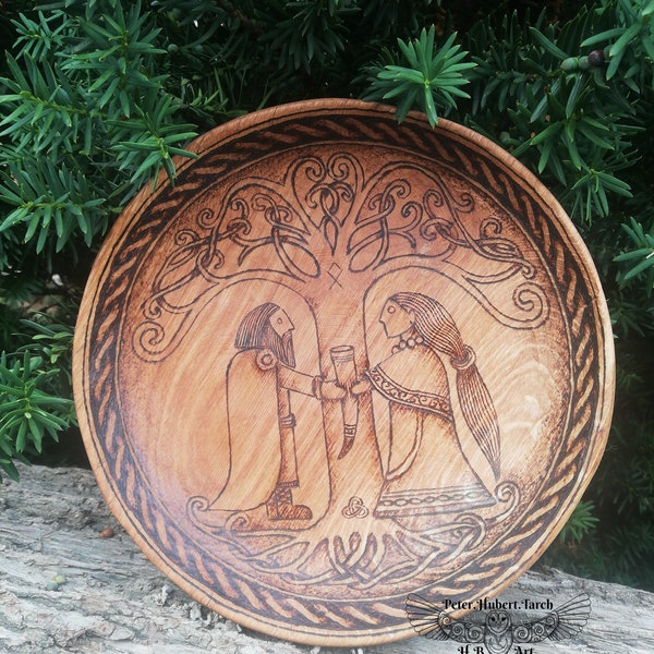 MARIAGE VIKING - assiette en bois - décoration de mariage avec cérémonie de mariage viking - cadeau de mariage païen - mariage celtique