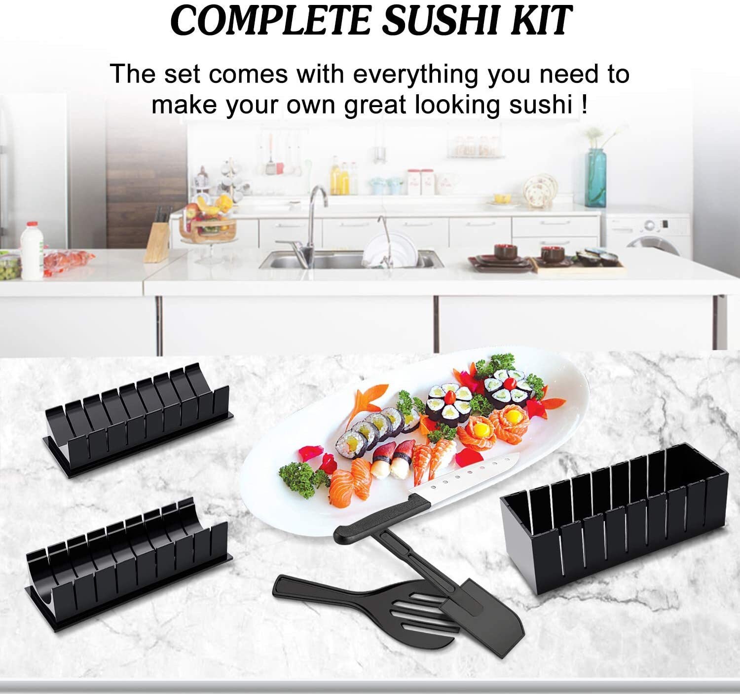 11Pcs DIY Sushi Maker Set Rice Roll Mold Kitchen Sushi Making Etsy