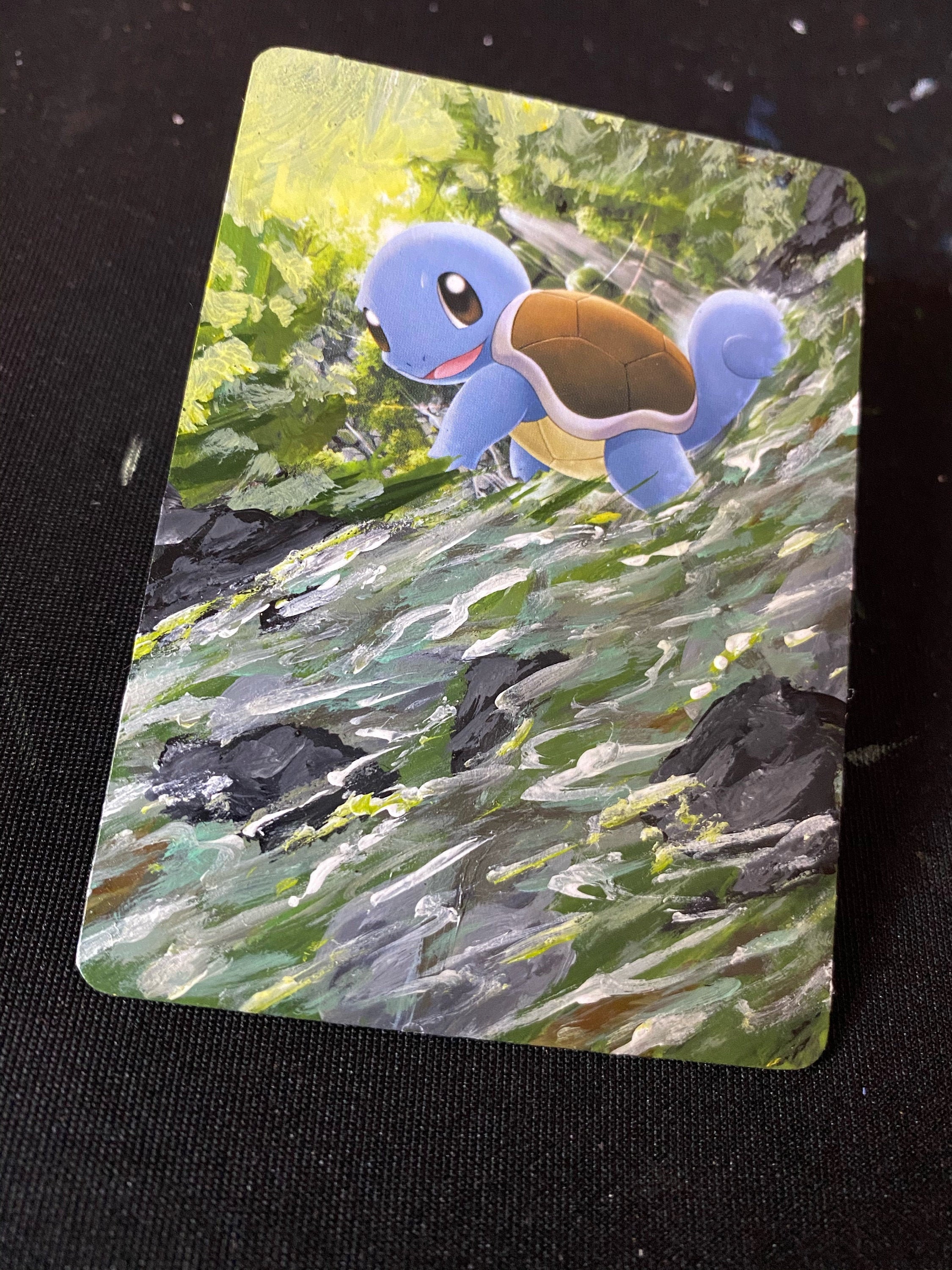 Painted Pokemon Card Squirtle | Etsy