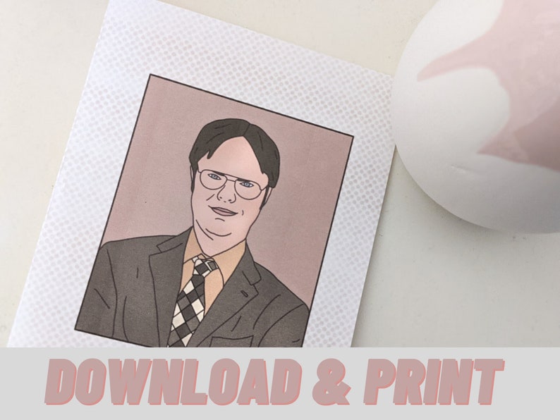 Dwight Schrute Printable Hand-drawn Greeting Card birthday - Etsy